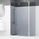 Paroi de douche et Volet pivotant 120+40x200 cm Profil et bras de fixation Chrome - FREEDOM 2 SMOKED