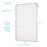 Paroi de Douche Sérigraphie Arrondie 120x200 cm - Cadre et Bras Aluminium Décor Bois - Verre 6 mm