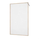 Paroi de Douche Sérigraphie Arrondie 120x200 cm - Cadre et Bras Aluminium Décor Bois - Verre 6 mm