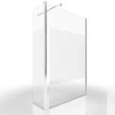 Paroi de Douche + Volet Pivotant Verre Dépoli 120+40x200 cm + Barre extensible - FREEDOM 2 FROSTED