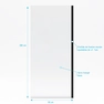Paroi de retour pour Paroi porte de douche type industriel NOIR MAT - 80x200cm - verre trempe 8mm
