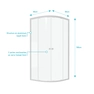 Paroi porte de douche 1/4 cercle blanc 90x90cm de largeur -  verre transparent - WHITY ROUND