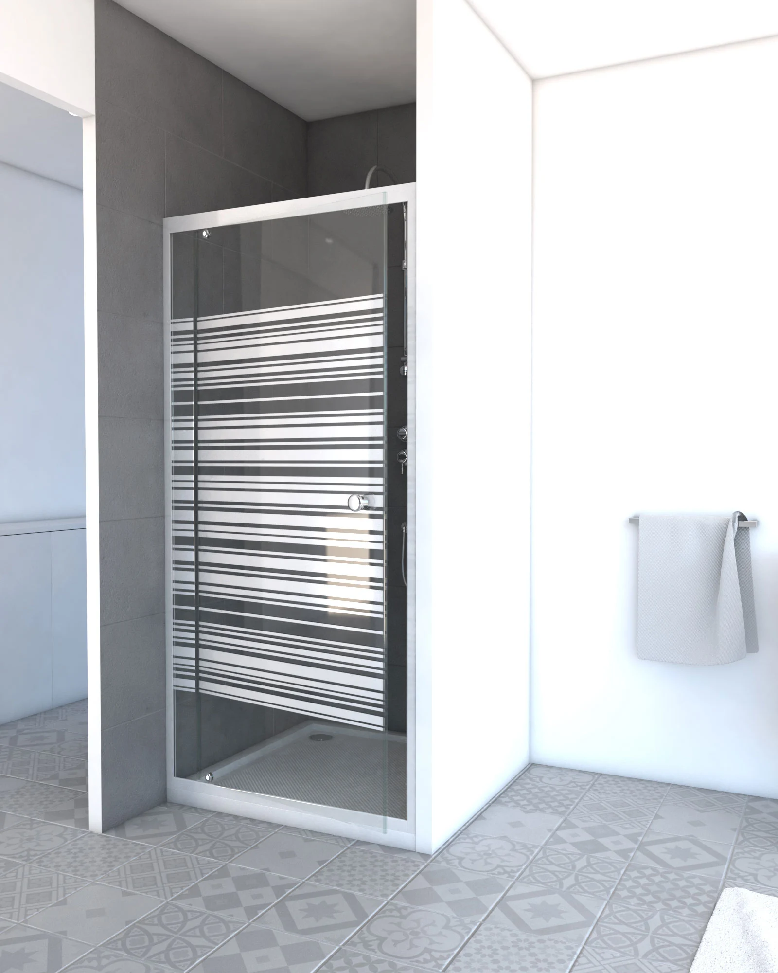 Paroi porte de douche 80x185 A OUVERTURE FRONTALE - INFINITY LINES FRONT 80 Paroi porte de douche 80x185 A OUVERTURE FRONTALE - INFINITY LINES FRONT 80