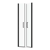 Paroi porte de douche a DOUBLE PORTES PIVOTANTES 70x200 cm - PROFILE NOIR MAT - verre 6mm