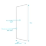 Paroi porte de douche blanc RETOUR 80x185cm pour porte - verre transparent 5mm - WHITY SIDE 80
