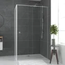 Paroi porte de douche blanc RETOUR 80x185cm pour porte - verre transparent 5mm - WHITY SIDE 80