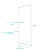 Paroi porte de douche blanc  RETOUR  90x185cm  pour porte -  verre transparent 5mm - WHITY SIDE 90