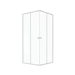 Paroi porte de douche carrée blanc extensible 77 à 90cm de largeur -  verre transparent - WHITY