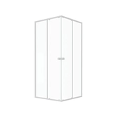 Paroi porte de douche carrée blanc extensible 77 à 90cm de largeur -  verre transparent - WHITY