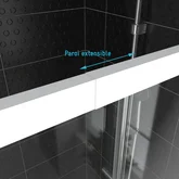 Paroi porte de douche carrée blanc extensible 77 à 90cm de largeur -  verre transparent - WHITY