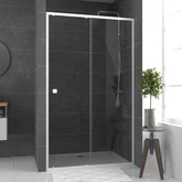 Paroi porte de douche Coulissante blanc 120x185cm - extensible  - WHITY slide 120