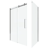 PAROI PORTE DE DOUCHE COULISSANTE + RETOUR 120X80cm - RAILROAD CHROMED 120 FRONT-80