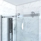 PAROI PORTE DE DOUCHE COULISSANTE + RETOUR 120X80cm - RAILROAD CHROMED 120 FRONT-80