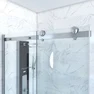 PAROI PORTE DE DOUCHE COULISSANTE + RETOUR 140X80cm - RAILROAD CHROMED 140 FRONT-80