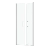 Paroi porte de douche double paroi - 90x200cm - Profilé Chrome - verre 6mm - FLAPPY CHROMED 90