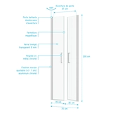 Paroi porte de douche DOUBLE PORTES PIVOTANTES - 70x200 cm - PROFILE CHROME - verre 6mm