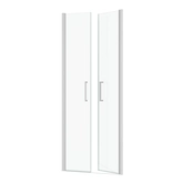 Paroi porte de douche DOUBLE PORTES PIVOTANTES - 80x200 cm - PROFILE CHROME - verre 6mm