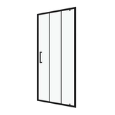 Paroi porte de douche pivotante type industriel - 80x200cm -  PROFILE NOIR MAT - verre 6mm