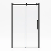 Paroi porte de douche type industriel coulissante NOIR MAT - 120x200cm - verre trempe 8mm