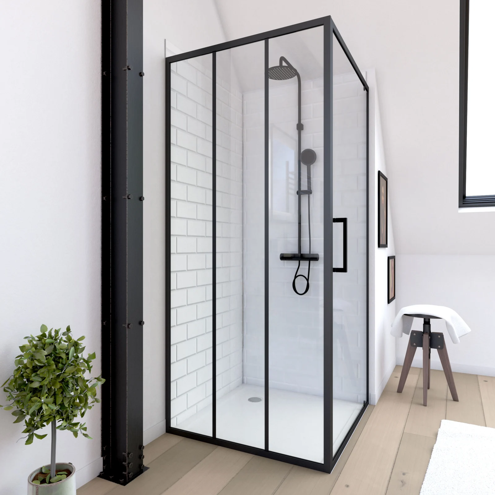 Paroi retour pour porte de douche - 80x200 cm - CRUSHX RETOUR 80CM