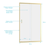 Porte de douche Coulissante 120x200cm - Profilés Or Brossé - Verre Trempé 6mm - GOLDY CRUSH