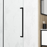 Porte de Douche Coulissante 140x195cm Verre Trempé Transparent 6mm - Finition Noire Mate - SLIDE-IN