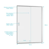 Porte de douche coulissante 140x200 cm - Verre transparent - Profilé Chrome - CHROMED CRUSH