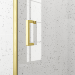 Porte de douche Coulissante 140x200cm - Profilés Or Brossé - Verre Trempé 6mm - GOLDY CRUSH