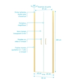 Porte de Douche Double Battant 80x200cm - Verre Trempé Transparent 6mm - Profil Or Doré Brossé