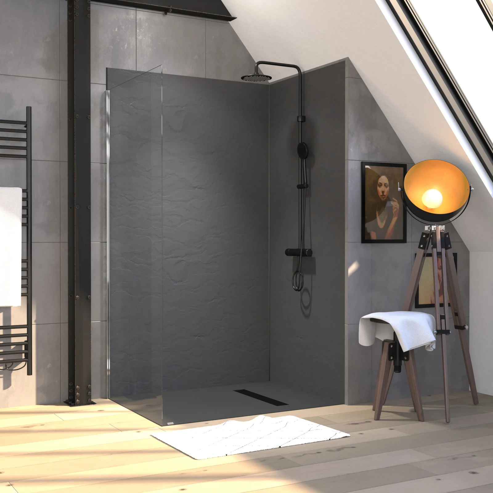 Porte de douche fixe - ROLLING CHROMED SIDE 90 / RETOUR 90 Porte de douche fixe - ROLLING CHROMED SIDE 90 / RETOUR 90