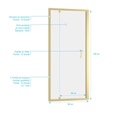 Porte de douche Pivotante 90x200cm - Profilés Or Brossé - Verre Trempé 6mm - GOLDY CRUSH