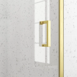 Porte de douche Pivotante 90x200cm - Profilés Or Brossé - Verre Trempé 6mm - GOLDY CRUSH