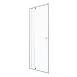 Porte de douche pivotante ajustable de 69 à 80cm en Alu. Blanc et verre transparent - WHITY PIVOT