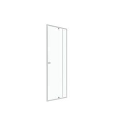 Porte de douche pivotante ajustable de 78 à 90cm en Alu. Blanc et verre transparent - WHITY PIVOT