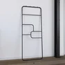 Porte serviette - 176x60x1.6 cm - Metal - noir mat - support - type atelier - PUZZLE DARK DESIGN