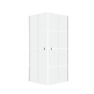 Portes de Douche en Angle 80x80x190 cm - Motifs carrés - Profilés Blanc - WHITE CUBE