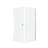 Portes de Douche en Angle 90x90x190 cm - Motifs carrés - Profilés Blanc - WHITE CUBE