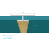 Profilé de jonction en Aluminium Finition Or Brossé pour Panneaux Muraux - 20x5x2100 mm