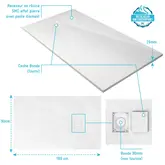 Receveur a poser en materiaux composite SMC -  90x140 cm - Finition ardoise blanc mat