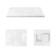 Receveur à poser en materiaux composite SMC - Finition ardoise blanc mat - 80x100 cm - ROCK 2 WHITE