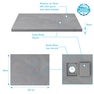 Receveur à poser en matériaux composite SMC - Finition ardoise gris - 80x100cm - ROCK 2 GREY 80