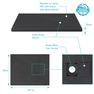 Receveur à poser en matériaux composite SMC - Finition ardoise noire - 80x100cm - ROCK 2 BLACK 80