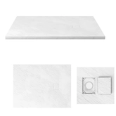 Receveur à poser en materiaux composite SMC - Finition ardoise blanc mat - 90x120 cm - ROCK 2 WHITE