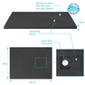 Receveur à poser en matériaux composite SMC - Finition ardoise noire - 90x120cm - ROCK 2 BLACK 90