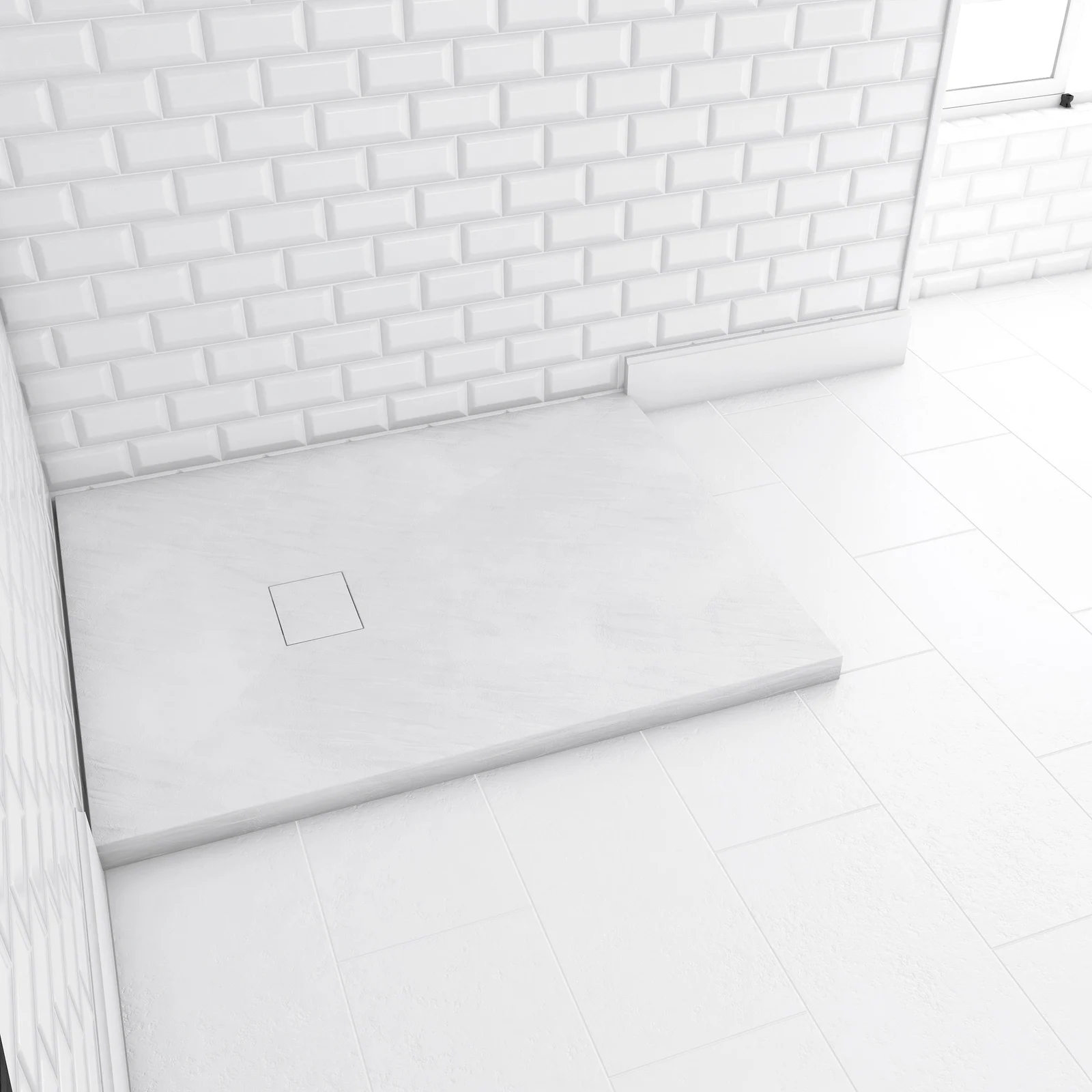 Receveur à poser en materiaux composite SMC - Finition ardoise blanc mat - 70x90 cm - ROCK 2 WHITE Receveur à poser en materiaux composite SMC - Finition ardoise blanc mat - 70x90 cm - ROCK 2 WHITE