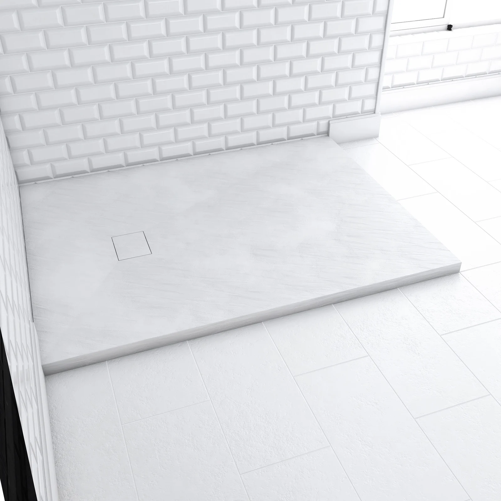 Receveur à poser en materiaux composite SMC - Finition ardoise blanc mat - 90x120 cm - ROCK 2 WHITE Receveur à poser en materiaux composite SMC - Finition ardoise blanc mat - 90x120 cm - ROCK 2 WHITE