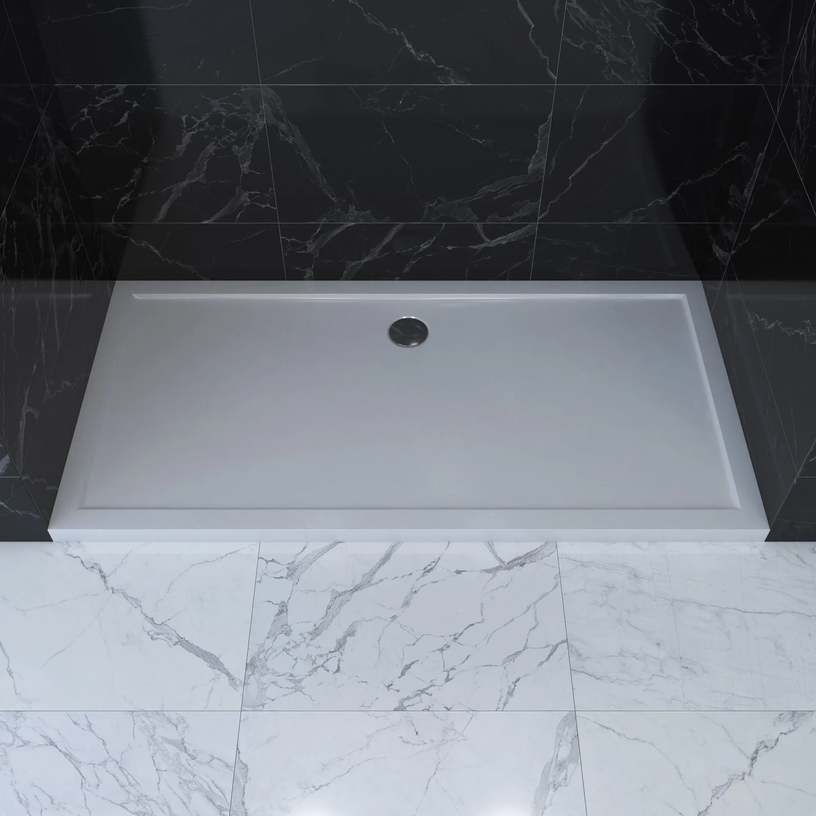 RECEVEUR DE DOUCHE A POSER EXTRA-PLAT EN ACRYLIQUE BLANC RECTANGLE - 140x90cm - BAC DE DOUCHE RECEVEUR DE DOUCHE A POSER EXTRA-PLAT EN ACRYLIQUE BLANC RECTANGLE - 140x90cm - BAC DE DOUCHE