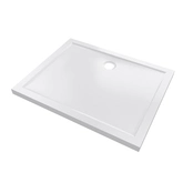 RECEVEUR DE DOUCHE A POSER EXTRA-PLAT EN ACRYLIQUE BLANC RECTANGLE - 100x80cm - BAC DE DOUCHE