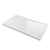 RECEVEUR DE DOUCHE A POSER EXTRA-PLAT EN ACRYLIQUE BLANC RECTANGLE - 140x80cm - BAC DE DOUCHE