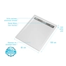 Receveur en acrylique Blanc 80x100x4 cm - Grille Linéaire Chrome - WHITENESS II